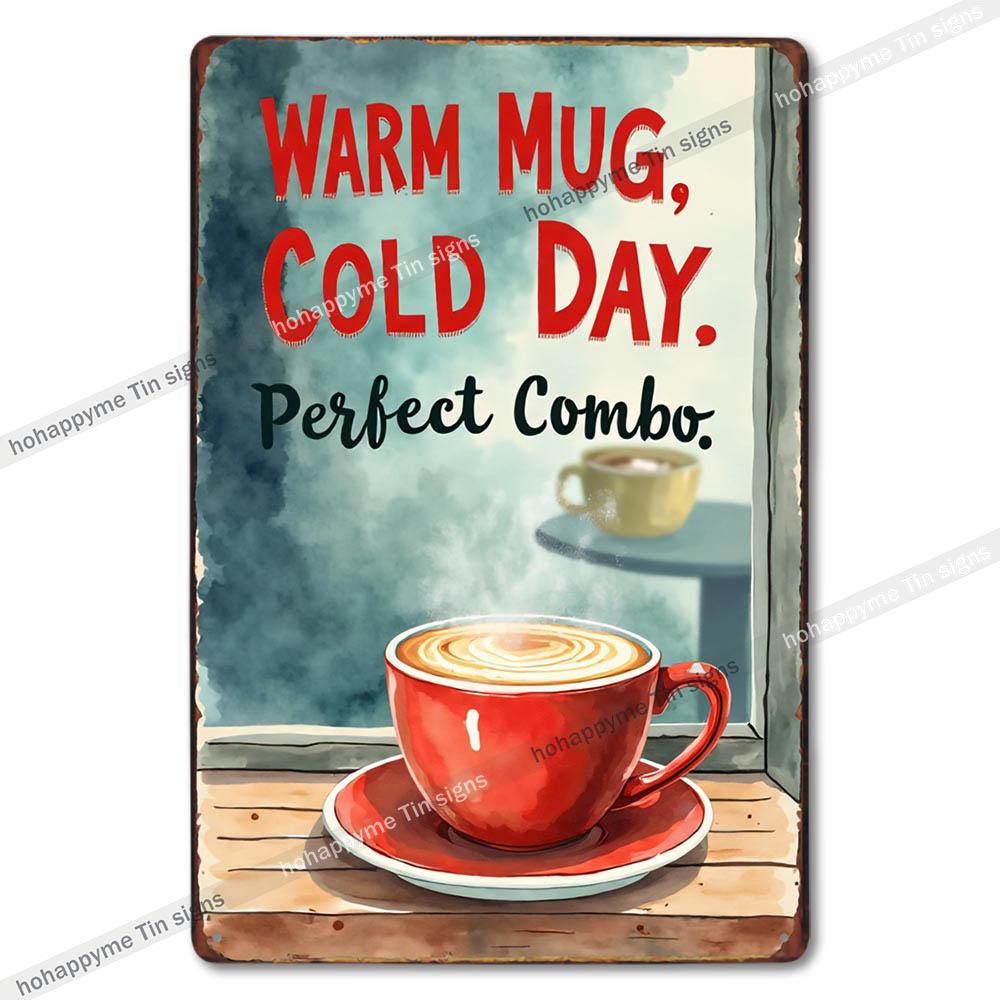 Vintage Coffee Metal Tin Sign Cafe Wall Art Decor Living Room Home Pubs Bar Decoration