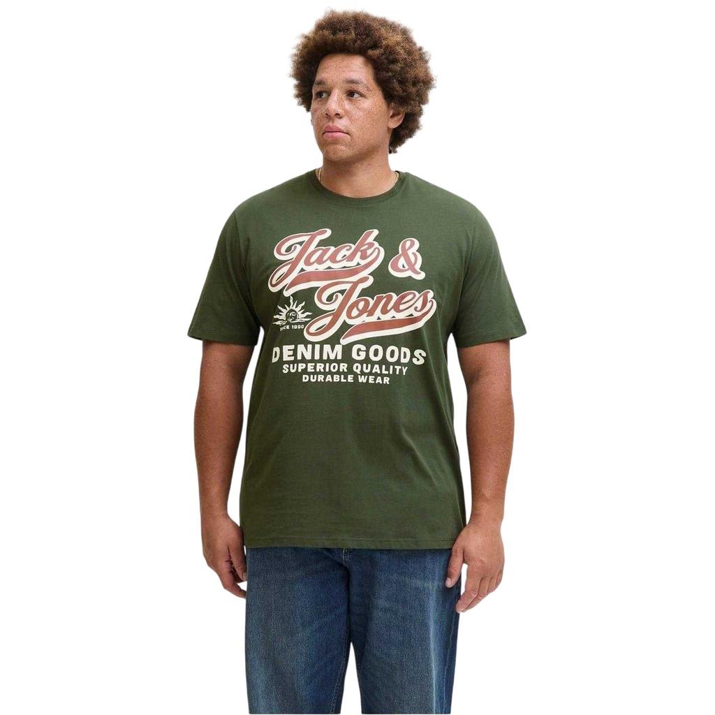 Jack And Jones Mens Denim Goods Logo Short-Sleeved T-Shirt