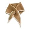 Women Scarf Patchwork Color Piercing Wrapped Short Scarf Fake Collar Winter Outdoor Cycling Wrap Around Scarf