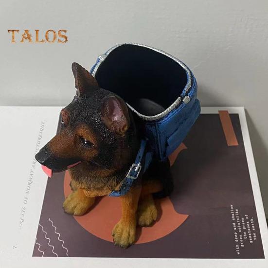 Dog Pen Holder German Shepherd Pen Pencil Cup Organizer Desktop Pencil Cup Makeup Brush Holder Office Desk Decor