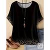 Fashion Women's Clothing 3D Color Printing Round Neck T-shirt Round Neck Short Sleeves Loose Thin