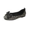 Womens 2025 new modelDress simple Casual Shoes Bow Leopard Shallow Mouth Non slip women's shoes Soft Leather fashion Flat