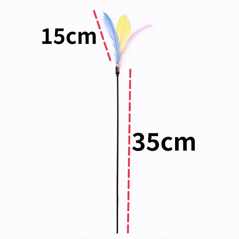 Cat Toy Feather Cats Teaser Stick Set Long Handle Cat Toys 5PCS Feather Sticks Bite-resistant Cats Toys with Bell Pet Products