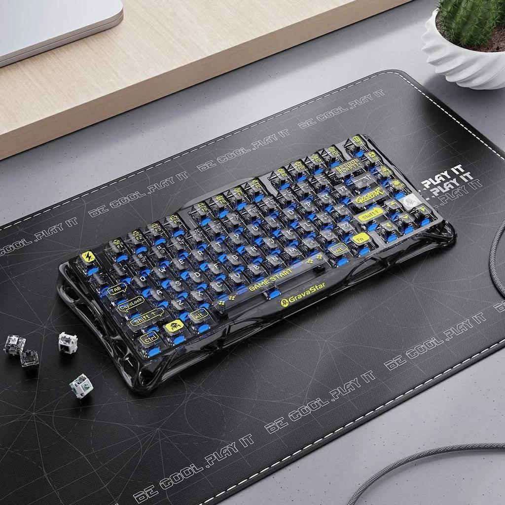 GravaStar - Mercury K1 Lite Transparent Black - Wireless Mechanical Keyboard - Wireless Mechanical Keyboard Transparent Black