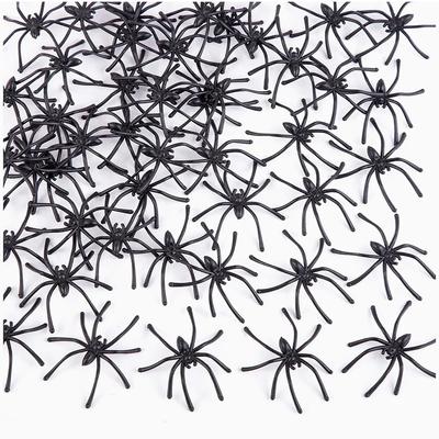 50/100 Bucăți Petrecere Decorațiuni DIY Halloween Cauciuc Strălucitor Păianjen Fals Figurină Plastic Jucărie Șotie