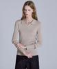 BASIC HOUSE Women'S Collared Long Sleeve Sweater Beige Lykt7203