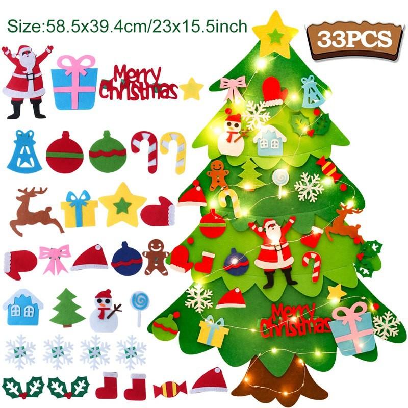 Kids DIY Felt Christmas Tree Merry Christmas Decorations For Home 2025 Christmas Ornaments Navidad Gifts Xmas Tree New Year 2025