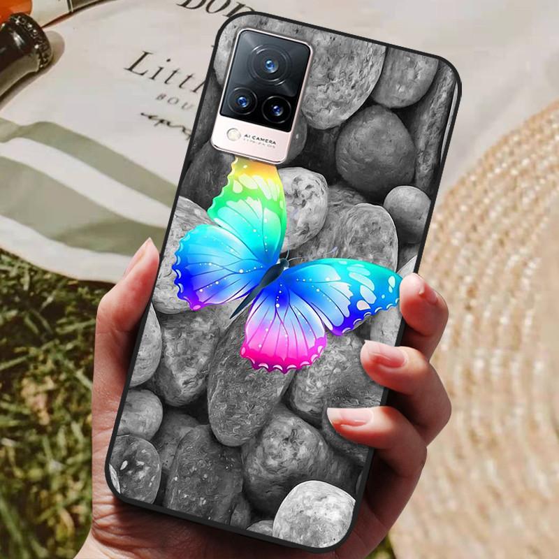 Dla Etui Coque vivo V21e Silikonowe Etui na Telefon z Tylną Pokrywą Dla vivo V21e Etui Miękki Bumper Funda na vivo V2061 V21 e V 21e 6.44" Torba