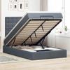 VidaXL Ottoman Bed Frame and Mattress Dark Grey 120x200 Cm Velvet, Bed Frame, Upholstered Bed Frame, Bed Frame 3313608