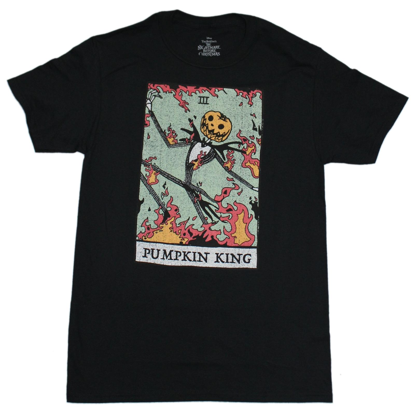 Nightmare Before Christmas MEns T-Shirt - Pumpkin King Card Image M