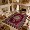 European Red Retro Large Apartment Soft Carpet Decoration Living Room Non-slip Luxury Rug Easy Clean Lint-free Coffee Tables Mat