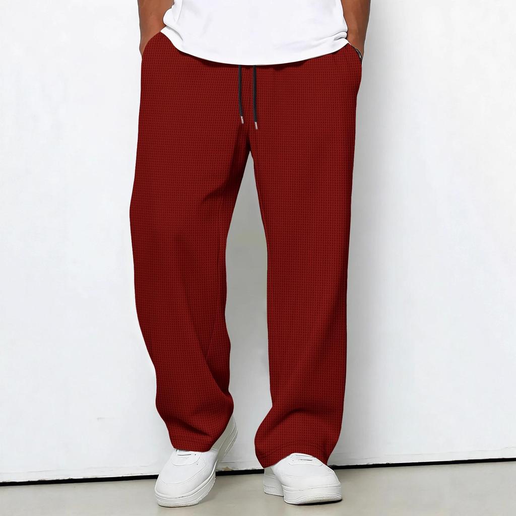 Four Seasons Solid Color Rope Waist Casual Sports Pants