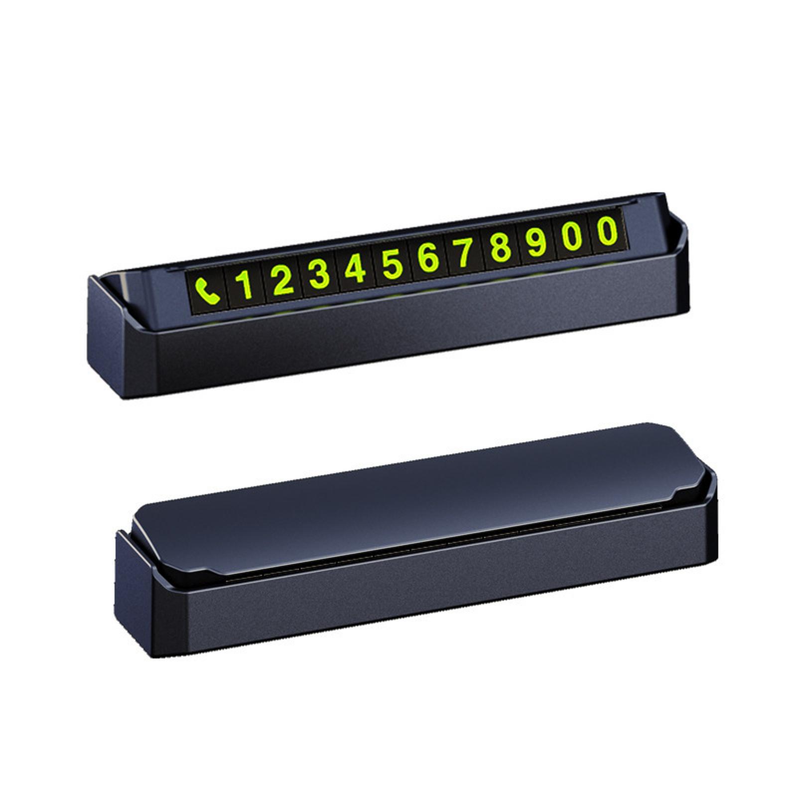 

Car Dashboard Telephone Number Plate Universal Glow Car Temporary Parking Card Plate Glow Hide Phone Number Plate one size чорний