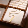 Rectangle Long Tassel Pull Necklaces for Women Gold Color Fashion Simple  Clavicle Chains Design Necklace Jewelry Collares