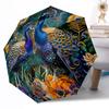 Peacock Feather Mandala Art Outdoor Automatic Umbrella Compact 8-Rib Weight Sturdy Construction Durable Everyday Carry Umbrella