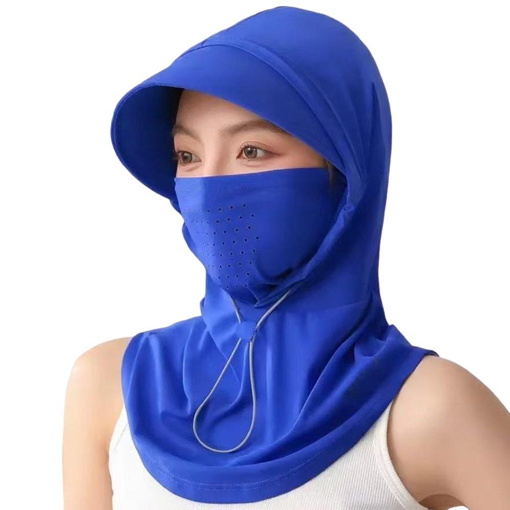 Anti-UV Sunshade Cap Breathable Sun Visor Cap Fashion Ice Silk Sun Hat  Summer синий