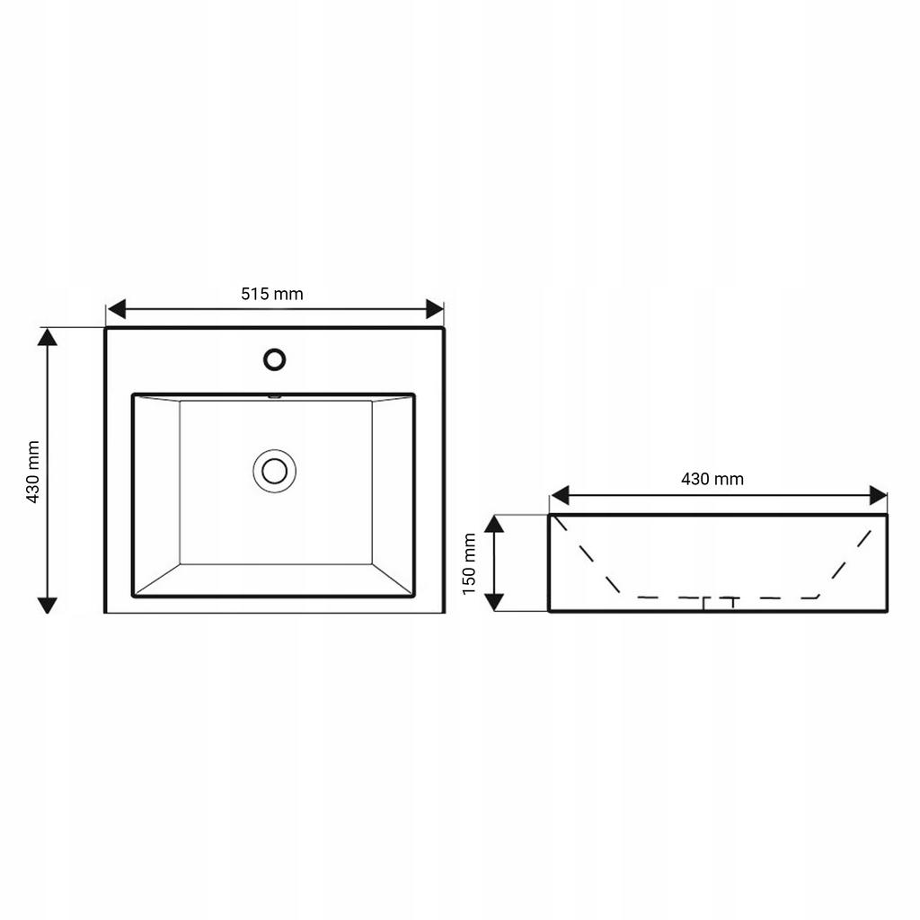 Wall-Mounted Bathroom Cabinet with Sink, Faucet and Lamella Countertop Negri