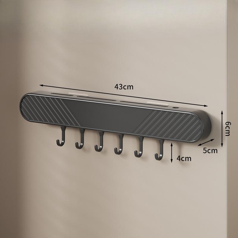 Multifunktionaler Hakenleisten-Messerhalter, Wandmontage für Zuhause, Bohrloser Küchen-Aufbewahrungsständer mit Haken, Geschirr-Aufbewahrungsregal