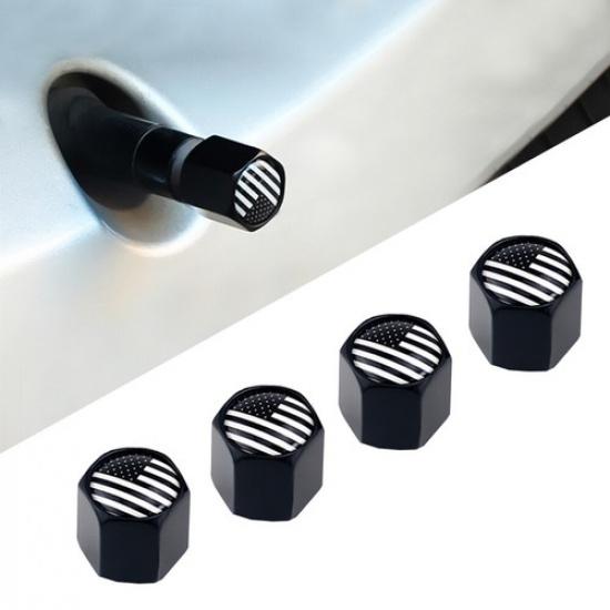 4x Metal American USA Flag Car Wheel Tire Valve Stems Cover Dust Cap Accessories