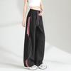 American Street Two Bar Pattern Sports Pants 2025 Spring/Summer Splicing Loose Casual Ice Silk Pants