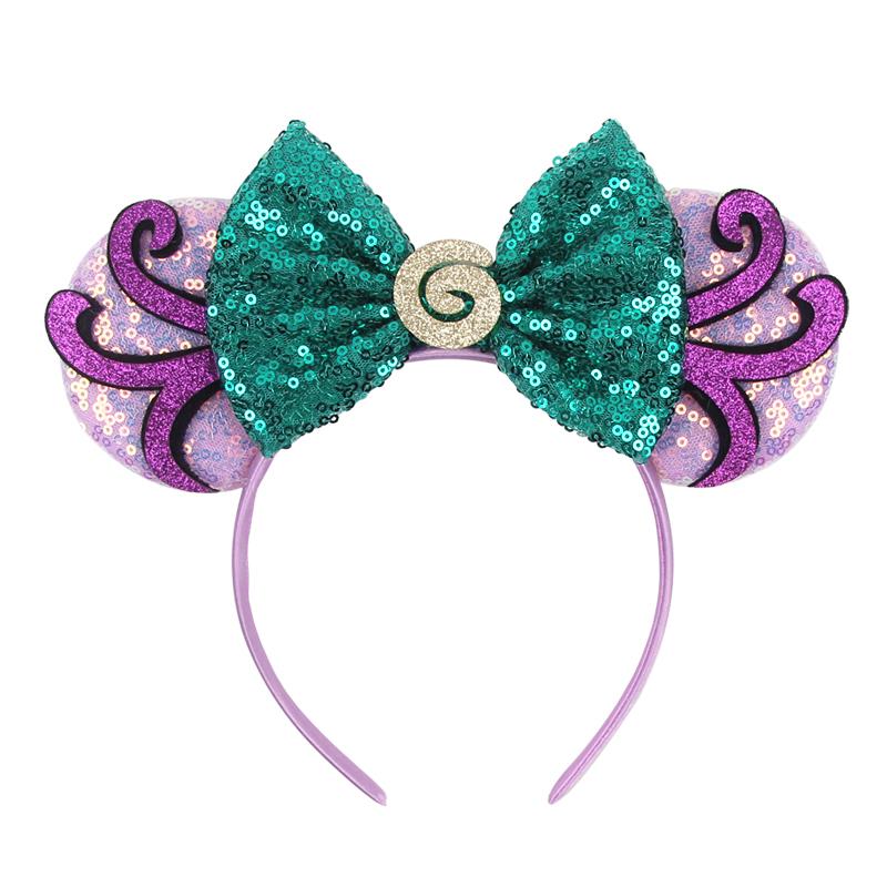 Halloween Mouse Ears Headband Sequins Bow Hairband For Women Featival Party DIY Hair Accessories Boutique