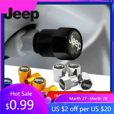 Pour Jeep Cache-Soupapes de Roue de Voiture Anti-Poussière en Alliage pour Jeep Grand Cherokee Commander Wrangler Jk TJ JL Liberty Patriot Compa