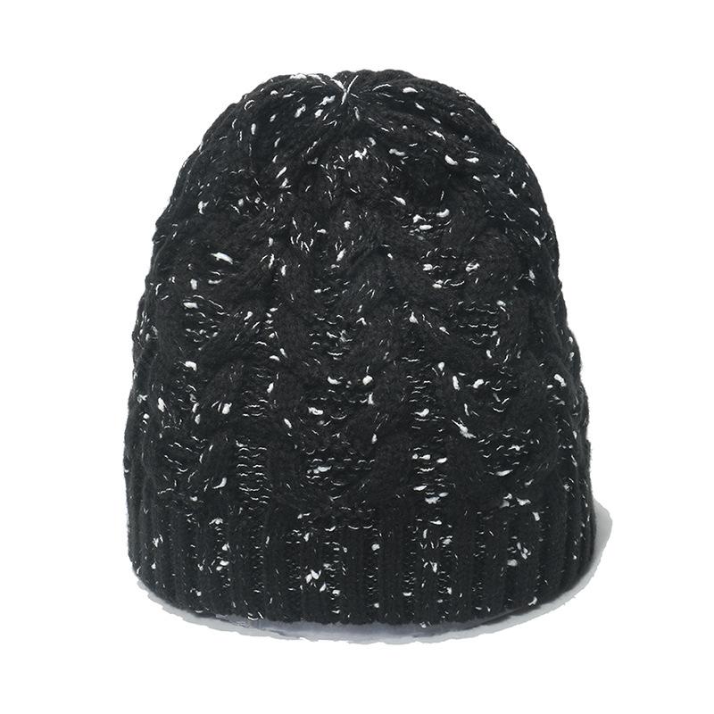 

New eBay Color Blended Braided Wool Hat Men s and Women s Knitted Hat Winter M（56-58cm） чорний
