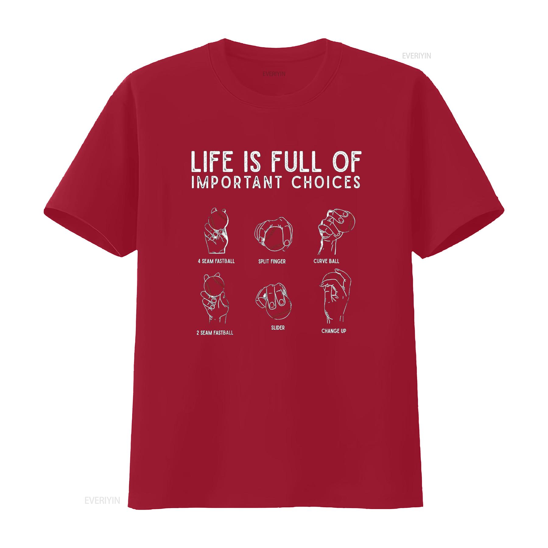 

Types of Baseball Pitches Life Choices Pitcher Player T Shirt vintage Washed designer clothes Soft Slightly graphic Versatile S