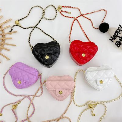 Captivating Cute Mini Heart Shaped Crossbody Handbag PU Leather Coin Change Purse