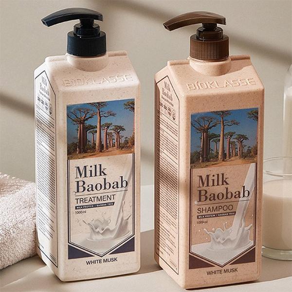 Milk Baobab Original Haar 2-teiliges Geschenkset, 1 koreanisches Haarpflegeset, Milk Baobab Körper 2-teiliges Geschenkset, 1 koreanisches Körperpflegeset