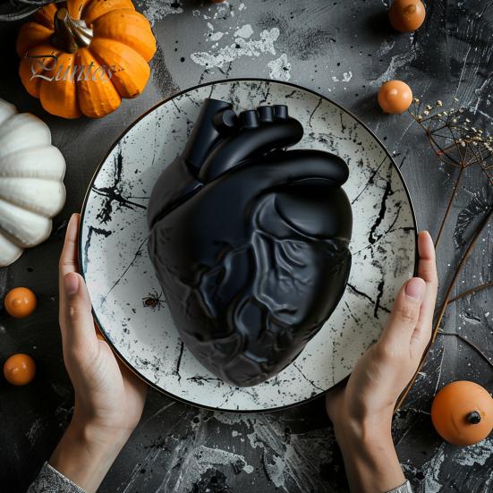 Halloween Silicone Cake Mold Realistic Human Heart Shape Reusable Easy To Clean DIY Baking Tools for Cookies Chocolates