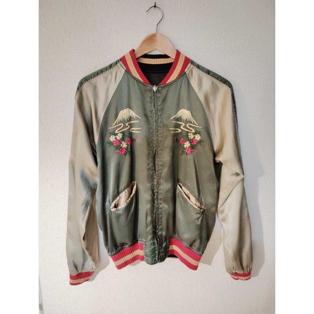 Used GELARDO Sukajan Fuji Cherry Embroidery Reversible Souvenir Jacket