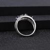 GB 0,65 ct natürlicher blauer Saphir-Ring, 925er-Sterlingsilber, schicker, klassischer, ovaler Edelstein-Ring für Damen, edler Schmuck