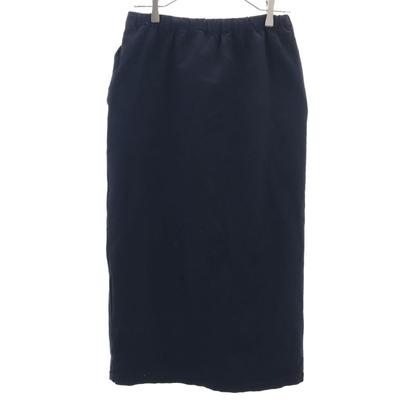 80s 90s Old Long Length Tight Skirt Navy Waist Rubber Women Used