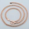 585 Rose Gold Double Rolo Link Chain 6mm Hip Hop Necklace and Bracelet Set Unisex 50+20cm