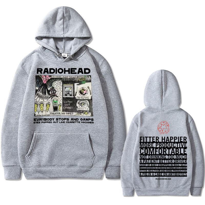 Mikiny s kapucí Britské vintage rockové kapely Radiohead Všichni se zastaví a zírají Oči vylezlé jako cigareta