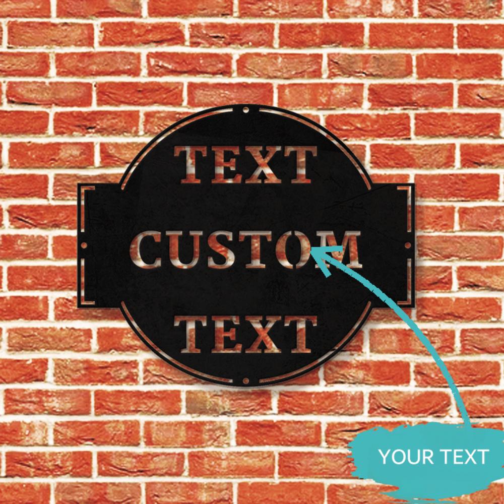 Custom Engraved Family Name Metal Sign Rustic Outdoor Decor Personalized Plaque