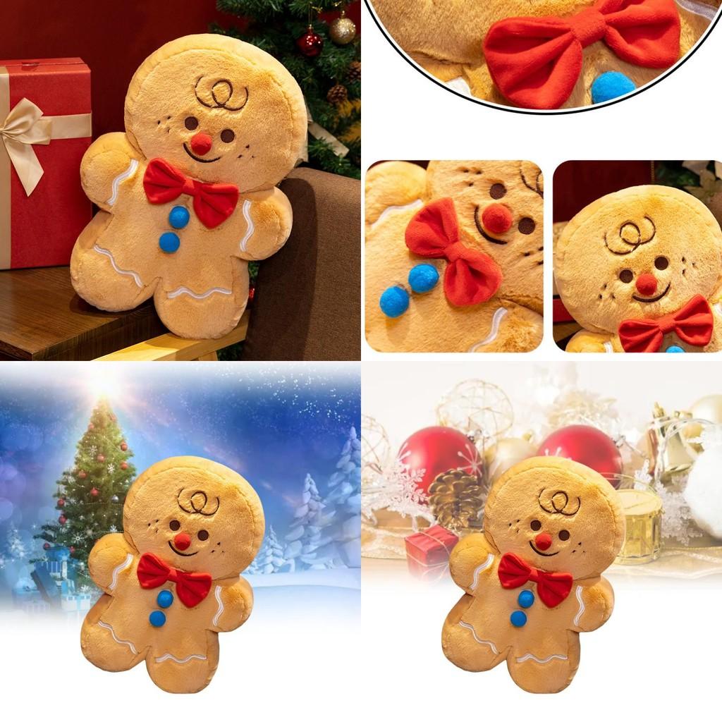 Adorable Gingerbread Man Plush Toy Soft Cuddly Doll Cartoon Character For Girls
