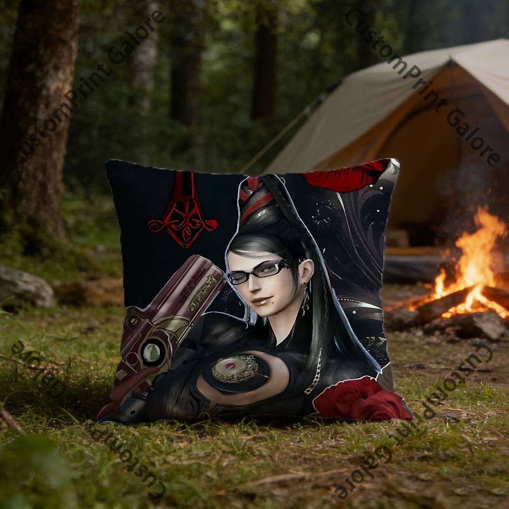 

Game BBayonetta Pillowcase for Sofa Room Office Decor Printing Protector Cushion Cover Valentine gift Custom 30x30 cm