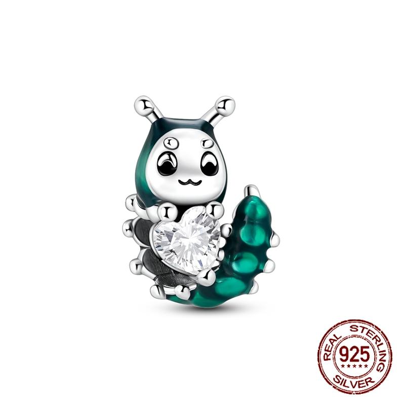 

Зеленая гусеница бусина медь объятия любовь свисающая подвеска подходит для браслета-бэнгла ожерелья DIY ювелирные изделия