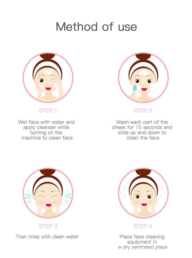 Handheld Electric Silicone Facial Cleansing Brush and Massager