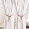 2pcs Elegant Pearl Curtain Ties - No-Drill Braided Holders, Fashion Pearl Buckle Design for Modern Home Decor