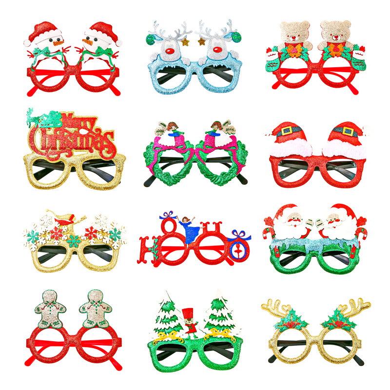 Cartoon Christmas Glasses - Festive Dress-Up Props for Kids & Adults