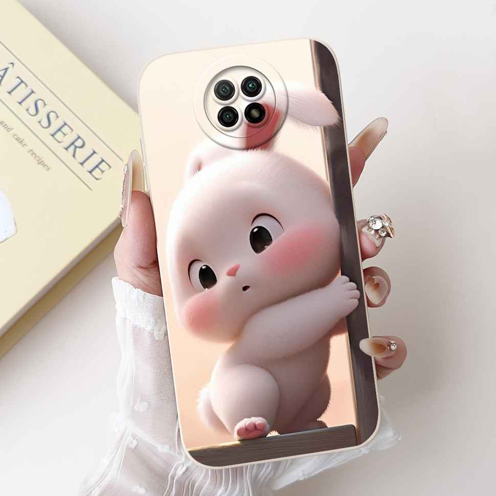 For Redmi Note 9 5G M2007J22C Case Cartoon Rabbit Soft Silicone Matte Cover For Xiaomi Redmi Note9 5G 6.53" Flower Shell Capa