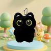 Small Plush Black Cat Pendant Keychain - Cute Christmas Gift Bag Charm