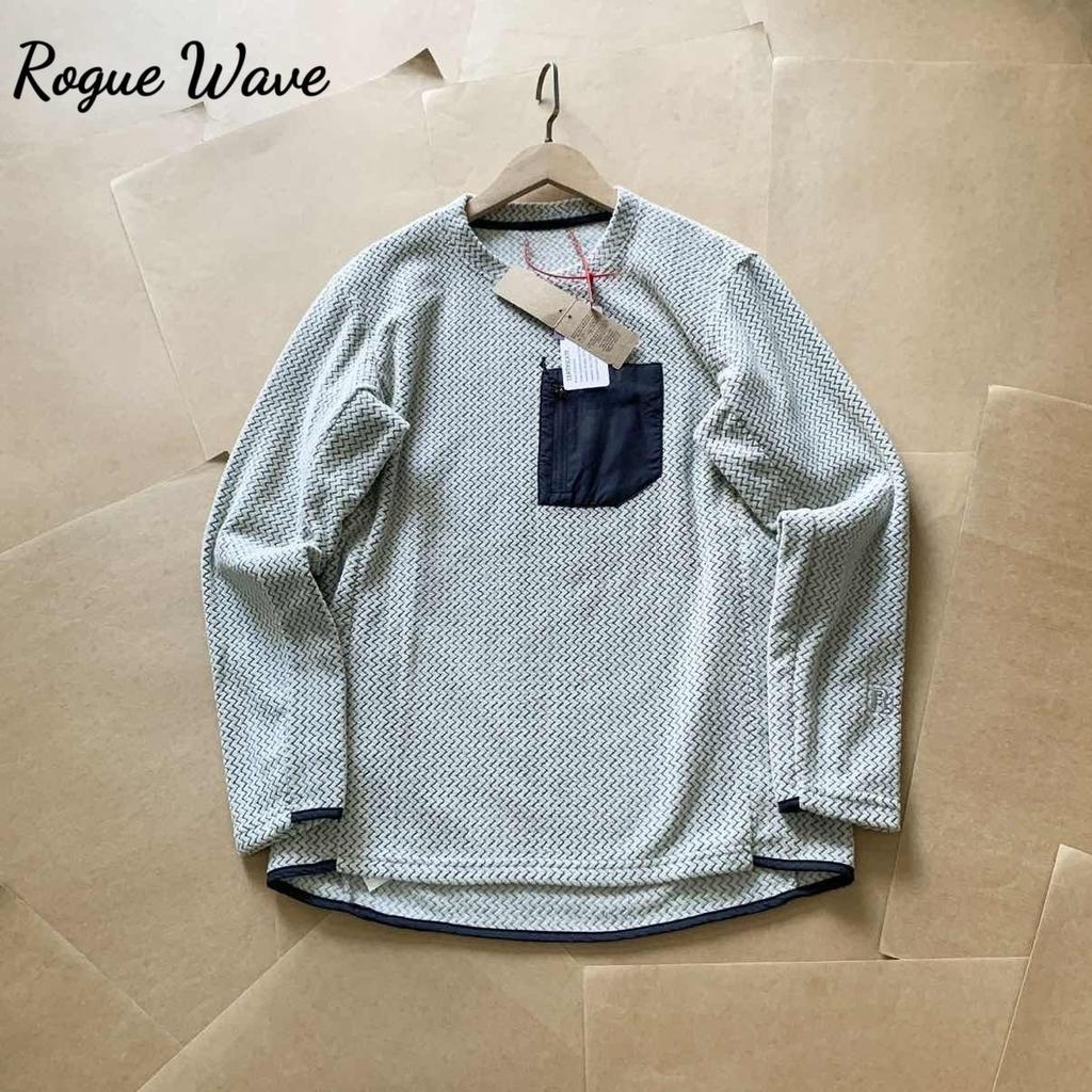 RogueWave Outdoor Warm Waffle Knit Fleece Shirt Men Women Quick Dry Breathable Long Sleeve Pullover for Mountain Activities Zipper Pocket