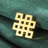 Dawapara Vintage Endless Knot Symbol Brooches Good Luck Chinese Knot Brooch Lapel Pin Stainless Steel Accessories