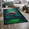 Tappeto Tappetino Decorazione per Casa Soggiorno Camera da Letto Divano Zerbino, Tappeto per Area Bambini Tappetino Antiscivolo con Uccello Flamingo Rosa Cartoon Foresta Pluviale