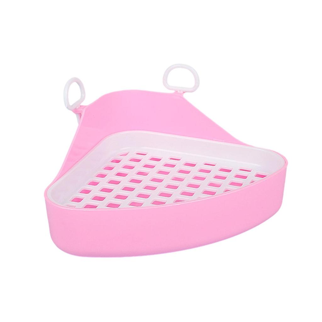 Small Pet Toilet Detachable Triangular Hollow Rabbit Litter Box for Ferrets Hamsters Cats Guinea Pig