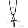 VQYSKO Cross Of Eternal Life Egyptian Ankh Necklace Vampire Stainless Steel Goth Jewelry Loose Charm Findings